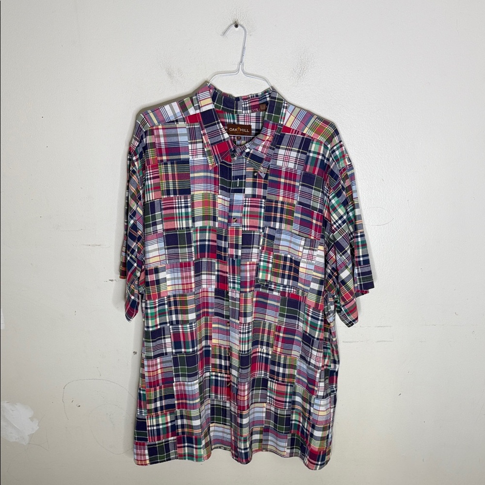 Oak Hill Patchwork Multicolor Plaid Button Down S… - image 1